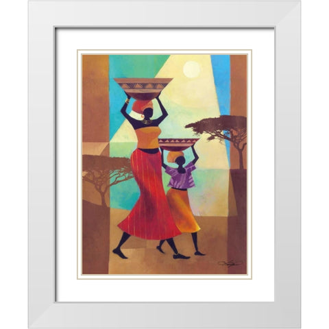 Mothers Helper White Modern Wood Framed Art Print with Double Matting by Mallett, Keith