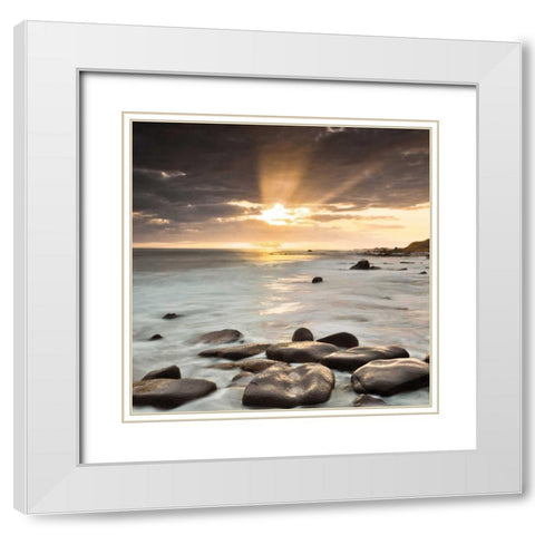 Nordic Sunset White Modern Wood Framed Art Print with Double Matting by Frank, Assaf