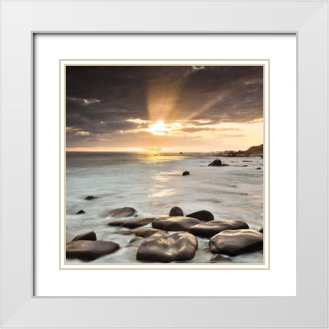 Nordic Sunset White Modern Wood Framed Art Print with Double Matting by Frank, Assaf
