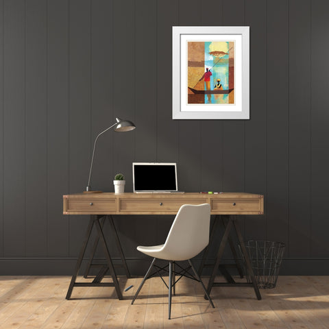 On the River I White Modern Wood Framed Art Print with Double Matting by Mallett, Keith