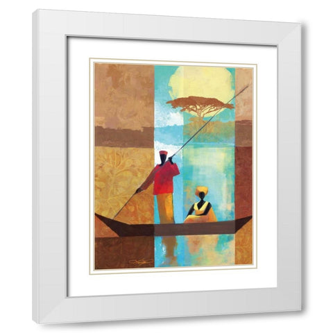 On the River I White Modern Wood Framed Art Print with Double Matting by Mallett, Keith
