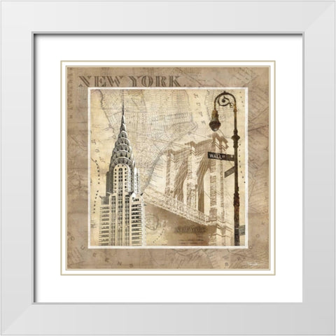 New York Serenade White Modern Wood Framed Art Print with Double Matting by Mallett, Keith