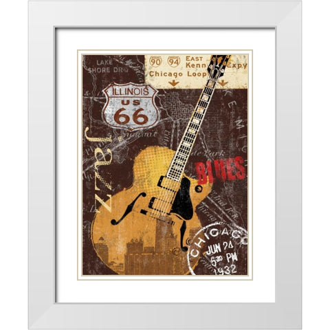 Chi-town White Modern Wood Framed Art Print with Double Matting by Mallett, Keith