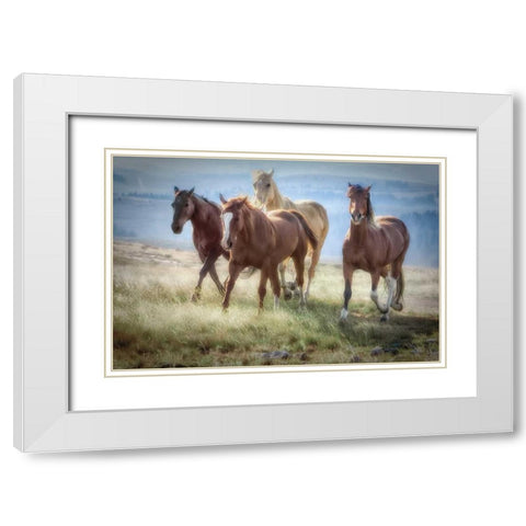 Morning Stroll White Modern Wood Framed Art Print with Double Matting by Caro, Wendy