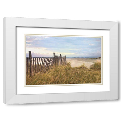 West Wittering Beach White Modern Wood Framed Art Print with Double Matting by Frank, Assaf