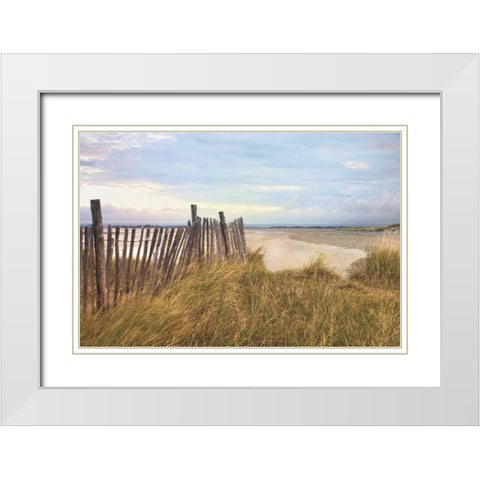 West Wittering Beach White Modern Wood Framed Art Print with Double Matting by Frank, Assaf