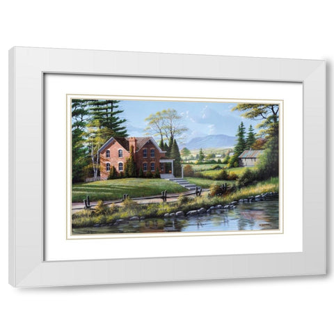 Fields of Gold and Green White Modern Wood Framed Art Print with Double Matting by Saunders, Bill