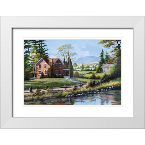 Fields of Gold and Green White Modern Wood Framed Art Print with Double Matting by Saunders, Bill