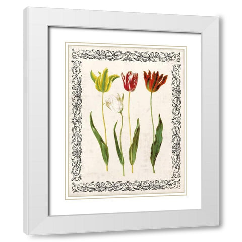 Spring Blooms I White Modern Wood Framed Art Print with Double Matting by Berg, Sabine