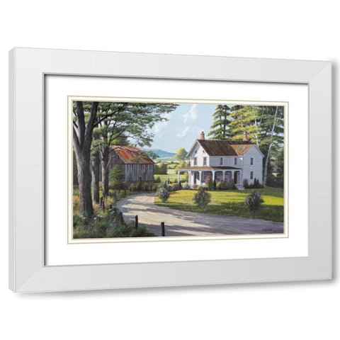 Old Friends White Modern Wood Framed Art Print with Double Matting by Saunders, Bill
