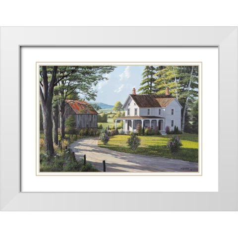 Old Friends White Modern Wood Framed Art Print with Double Matting by Saunders, Bill