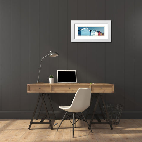 Beach Buddies White Modern Wood Framed Art Print with Double Matting by Frank, Assaf
