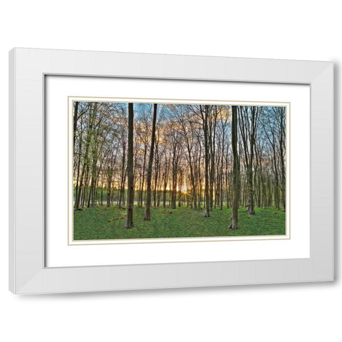 Secret Sunset White Modern Wood Framed Art Print with Double Matting by Frank, Assaf