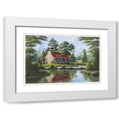 Summer Breeze White Modern Wood Framed Art Print with Double Matting by Saunders, Bill