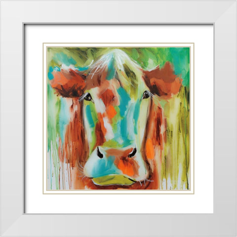 Misty Pasture White Modern Wood Framed Art Print with Double Matting by Brooks, Amanda J.