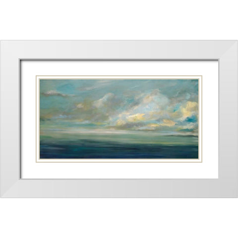 Shoreline White Modern Wood Framed Art Print with Double Matting by Parker, Karen Lorena
