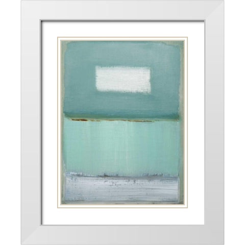 Azure Blue I White Modern Wood Framed Art Print with Double Matting by Gold, Caroline