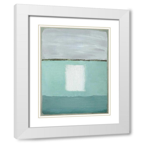 Azure Blue II White Modern Wood Framed Art Print with Double Matting by Gold, Caroline