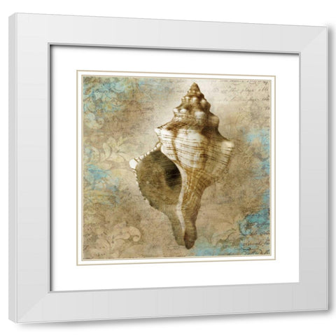 Aquatic Allure White Modern Wood Framed Art Print with Double Matting by Mallett, Keith