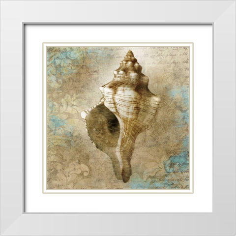 Aquatic Allure White Modern Wood Framed Art Print with Double Matting by Mallett, Keith