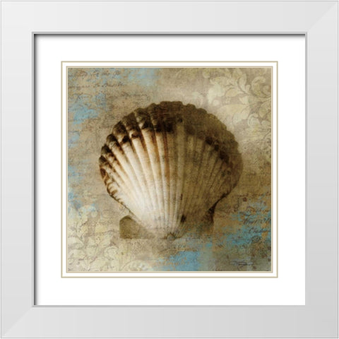 Seaside Souvenir White Modern Wood Framed Art Print with Double Matting by Mallett, Keith