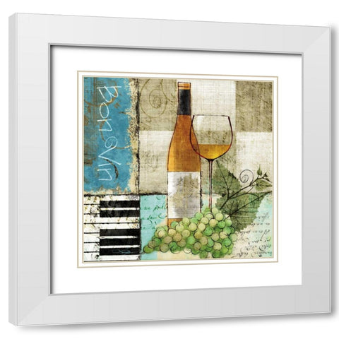 Bon Vin White Modern Wood Framed Art Print with Double Matting by Mallett, Keith