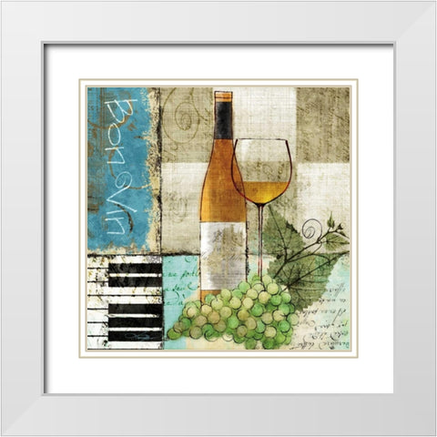 Bon Vin White Modern Wood Framed Art Print with Double Matting by Mallett, Keith