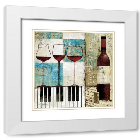 Bon Appetit White Modern Wood Framed Art Print with Double Matting by Mallett, Keith