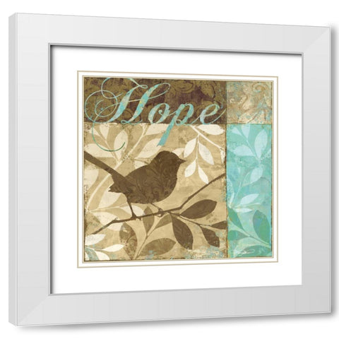 Hope White Modern Wood Framed Art Print with Double Matting by Mallett, Keith