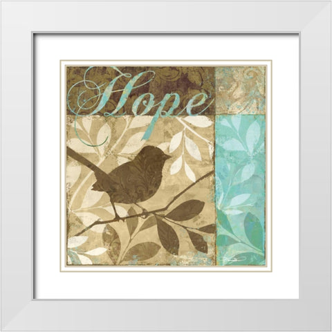 Hope White Modern Wood Framed Art Print with Double Matting by Mallett, Keith