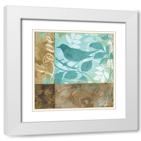 Love White Modern Wood Framed Art Print with Double Matting by Mallett, Keith