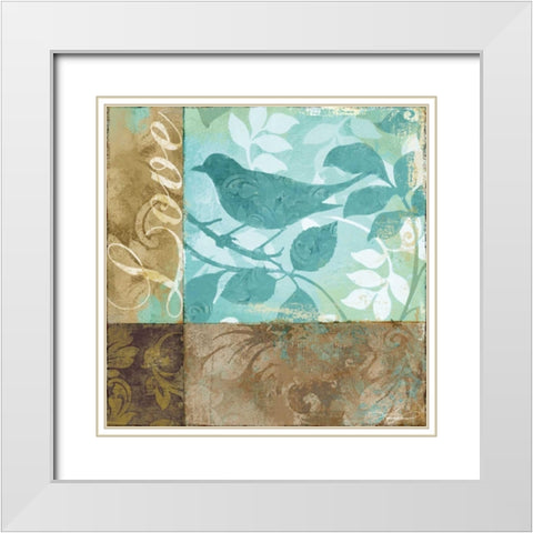 Love White Modern Wood Framed Art Print with Double Matting by Mallett, Keith