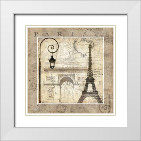 Paris Holiday White Modern Wood Framed Art Print with Double Matting by Mallett, Keith