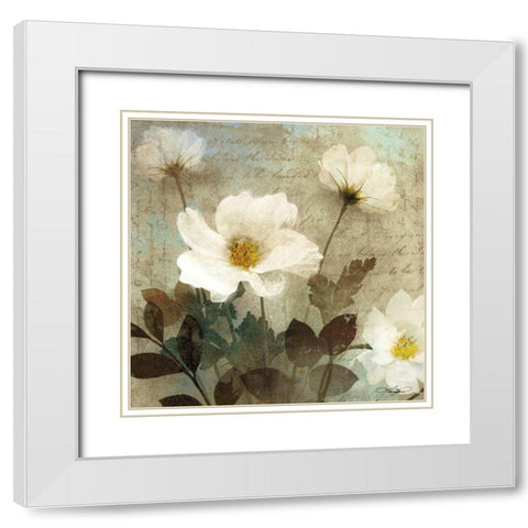 Anemone I White Modern Wood Framed Art Print with Double Matting by Mallett, Keith
