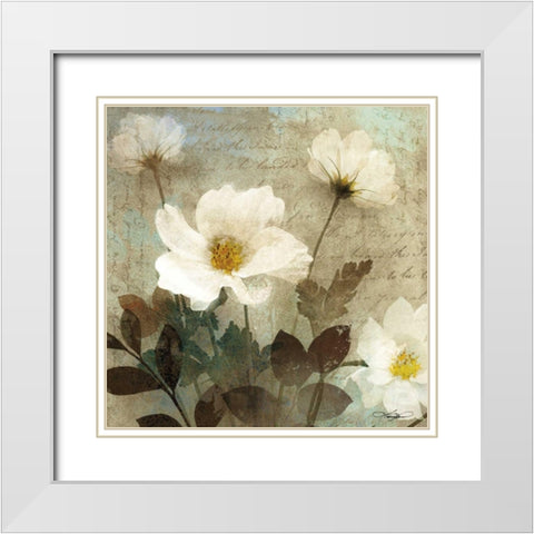Anemone I White Modern Wood Framed Art Print with Double Matting by Mallett, Keith
