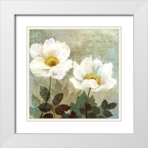 Anemone II White Modern Wood Framed Art Print with Double Matting by Mallett, Keith