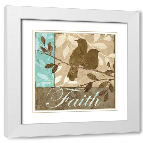 Faith White Modern Wood Framed Art Print with Double Matting by Mallett, Keith