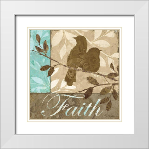 Faith White Modern Wood Framed Art Print with Double Matting by Mallett, Keith