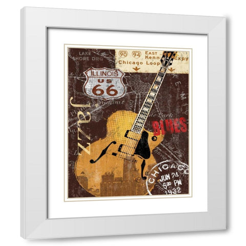 Chi-town White Modern Wood Framed Art Print with Double Matting by Mallett, Keith