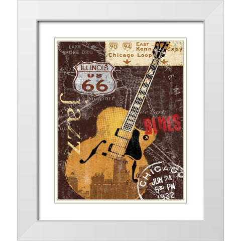 Chi-town White Modern Wood Framed Art Print with Double Matting by Mallett, Keith
