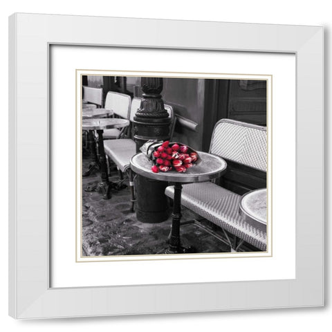 Say It With Flowers I White Modern Wood Framed Art Print with Double Matting by Frank, Assaf