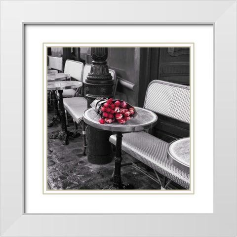Say It With Flowers I White Modern Wood Framed Art Print with Double Matting by Frank, Assaf
