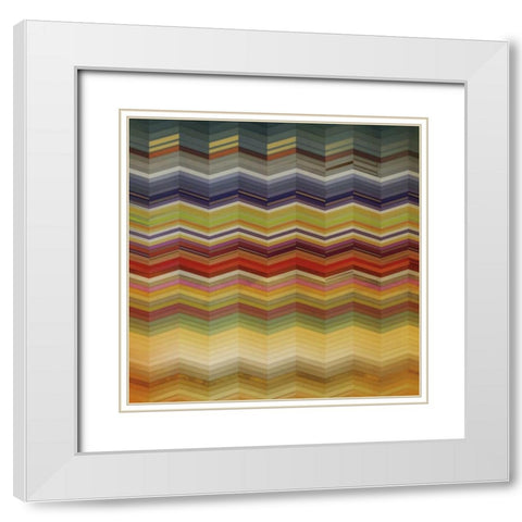 Color and Cadence I White Modern Wood Framed Art Print with Double Matting by Noah