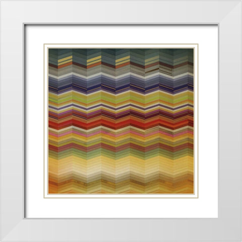 Color and Cadence I White Modern Wood Framed Art Print with Double Matting by Noah