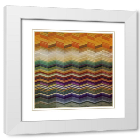 Color and Cadence II White Modern Wood Framed Art Print with Double Matting by Noah