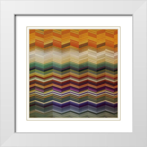 Color and Cadence II White Modern Wood Framed Art Print with Double Matting by Noah