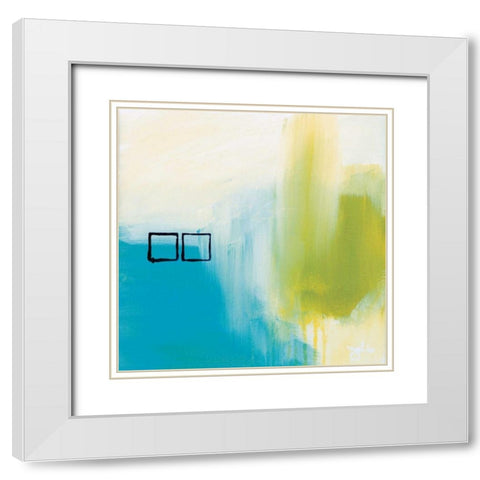 Behind Blue Eyes White Modern Wood Framed Art Print with Double Matting by Hawkins, Julie