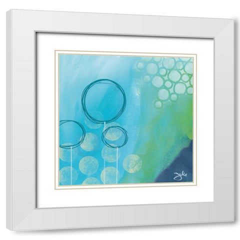 Bubble Toes White Modern Wood Framed Art Print with Double Matting by Hawkins, Julie
