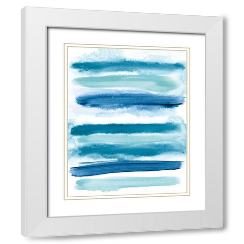 Waves II White Modern Wood Framed Art Print with Double Matting by Vindedzis, Rita
