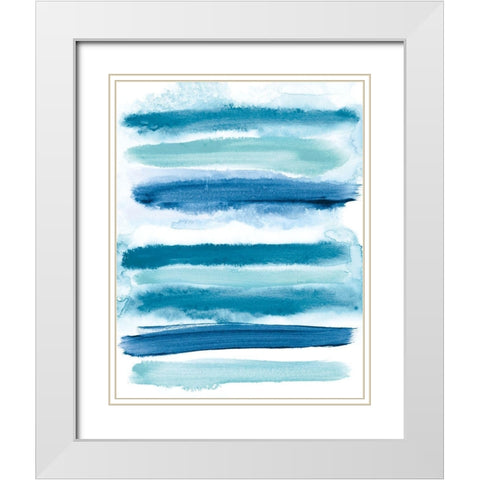 Waves II White Modern Wood Framed Art Print with Double Matting by Vindedzis, Rita